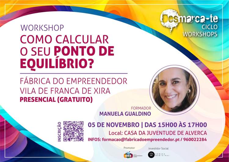 Workshop presencial: 'Como Calcular o Seu Ponto de Equilíbrio?' na Fábrica do Empreendedor de Vila Franca de Xira