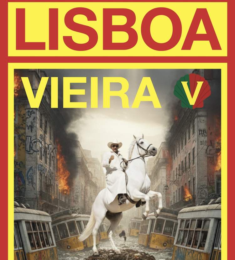 Lançamento do candidato Vieira com Ena pá 2000 e irmãos Catita
