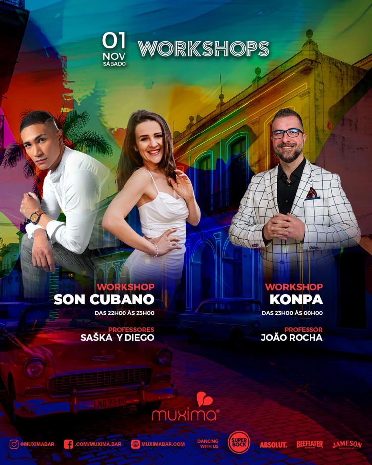 SÁBADO  1 NOVEMBRO  ➥ 2 Workshops   ➥  SON CUBANO e KONPA