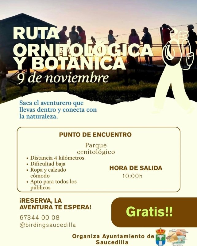 Ruta Ornitológica y Botánica en Saucedilla