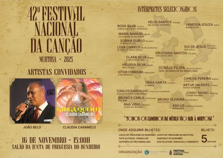 42º Festival Nacional Da Canção | Murtosa 2025