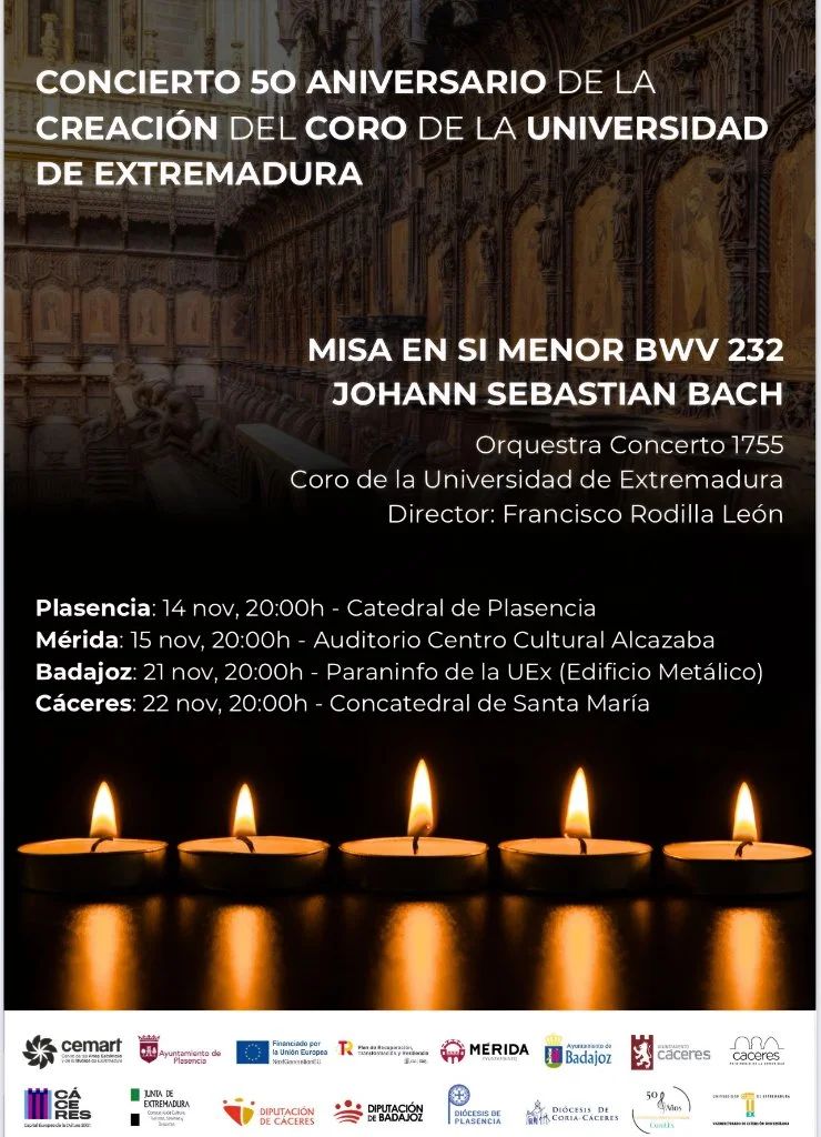 Concierto 50 aniversario del Coro de la Universidad de Extremadura