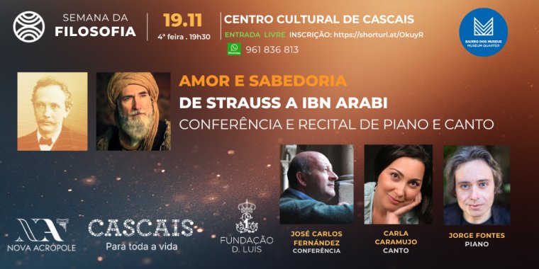 AMOR E SABEDORIA - DE STRAUSS A IBN ARABI Evento do Dia Mundial da Filosofia