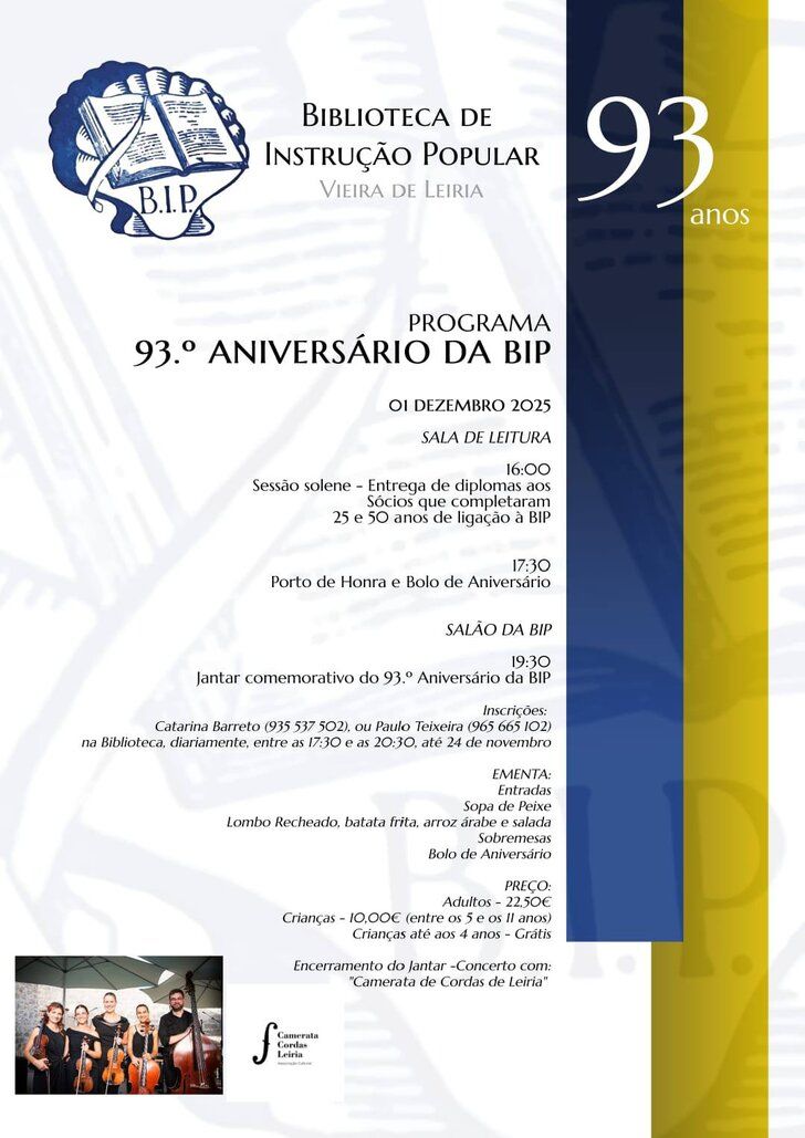 93.º ANIVERSÁRIO BIP DE VIEIRA DE LEIRIA