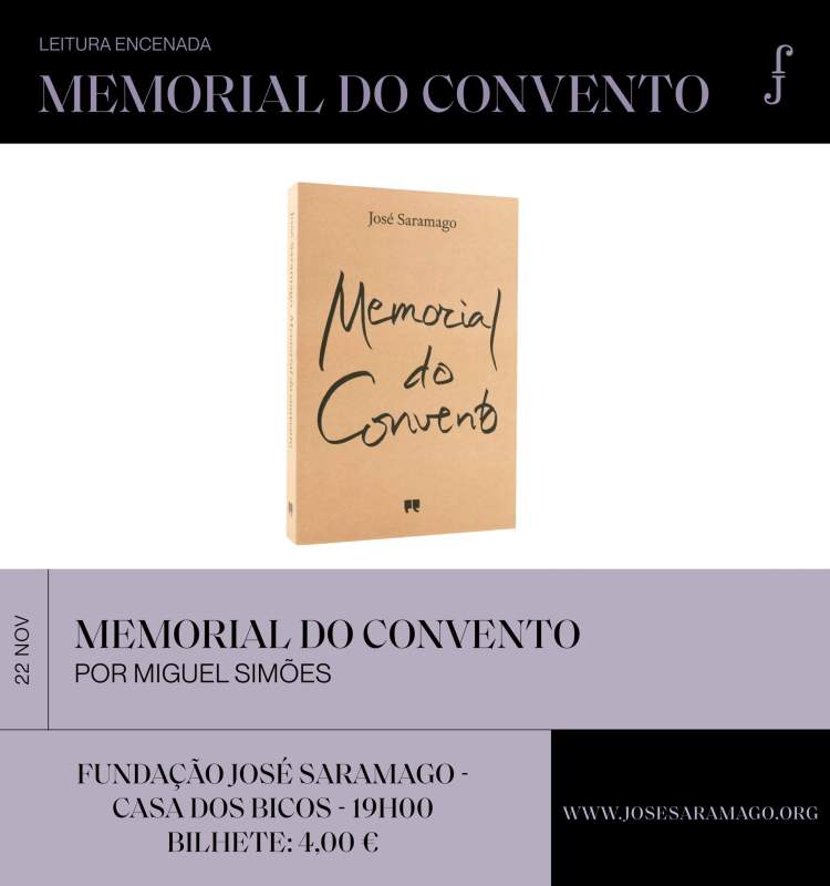 Leitura encenada do 'Memorial do Convento', por Miguel Simões
