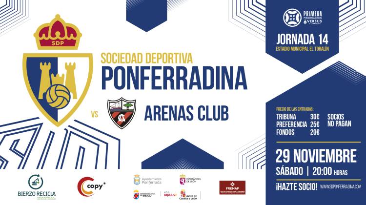 PARTIDO DE FUTBOL ENTRE LA SD PONFERRADINA Y EL ARENAS CLUB