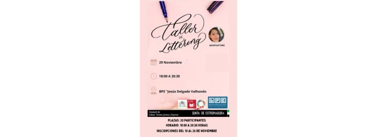 Taller de lettering dirigido a personas adultas
