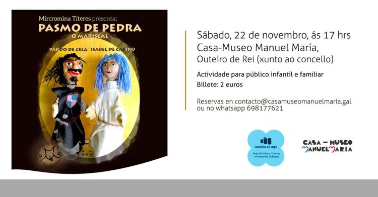 'Pasmo de pedra' de Mircromina Títeres, este sábado na Casa-Museo Manuel María