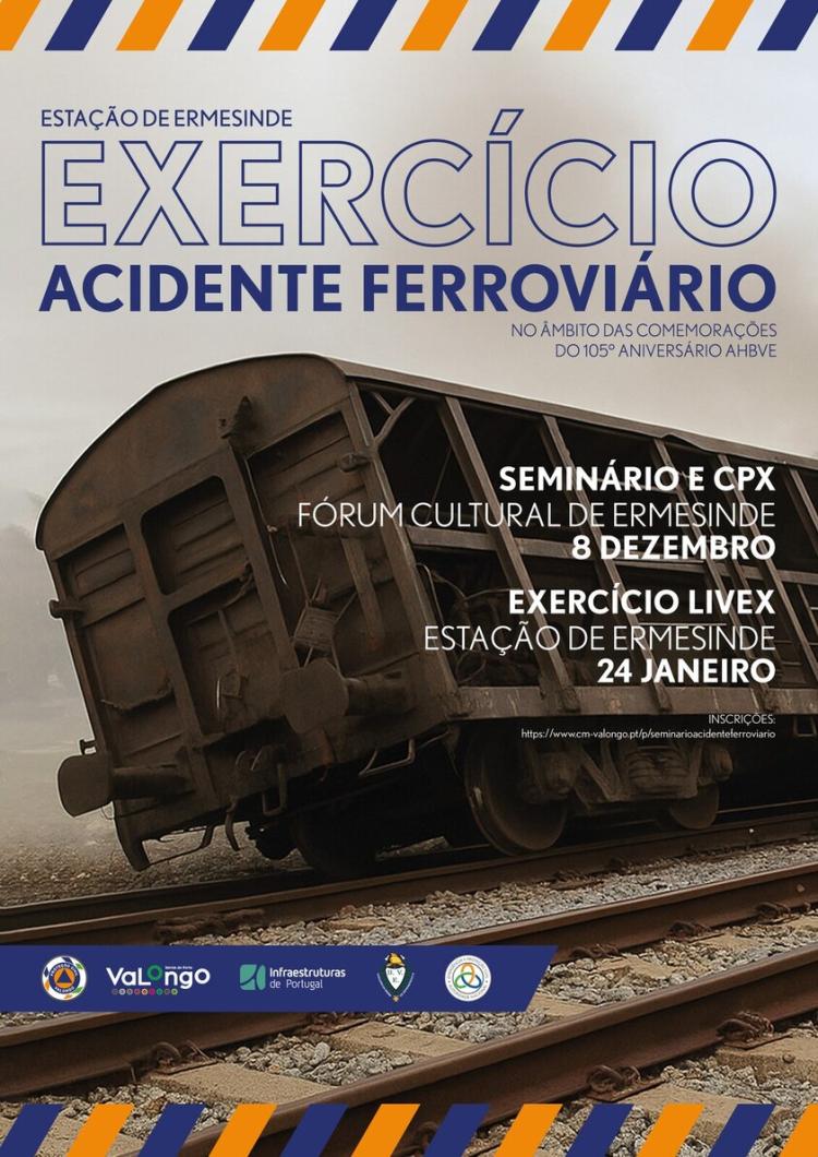 Exercício de simulacro de acidente ferroviário