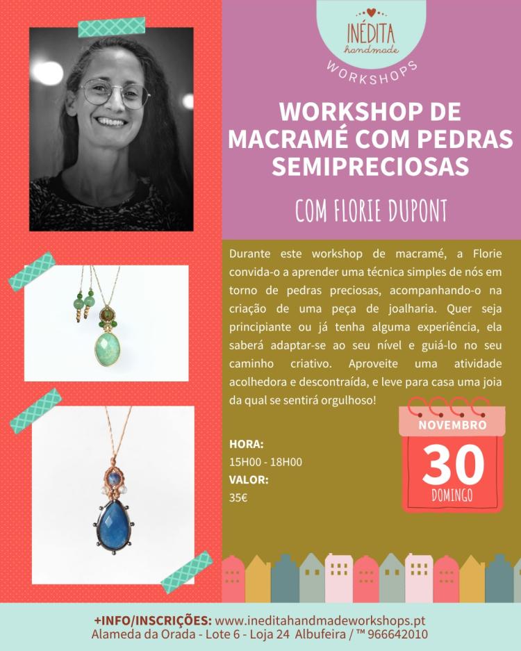 WORKSHOP de MACRAMÉ com PEDRAS SEMIPRECIOSAS