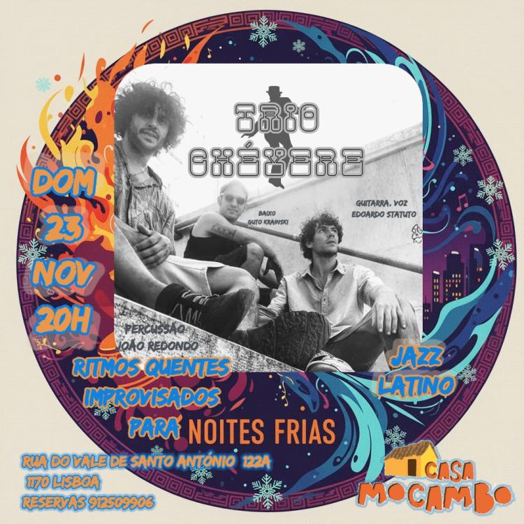 Jantar com Trio Chévere - Ritmos quentes de Jazz, improvisados para noites frias