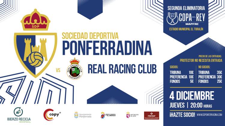 PARTIDO DE FUTBOL ENTRE LA SD PONFERRADINA Y EL REAL RACING CLUB