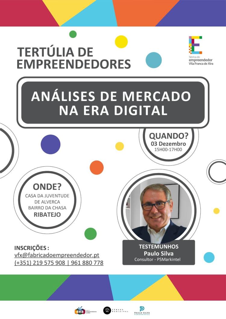 Workshop presencial: “Tertúlia de Empreendedores: Análise de mercado na era digital”