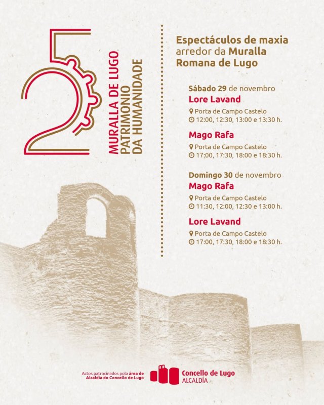 Espectáculos de Maxia arredor da Muralla Romana de Lugo