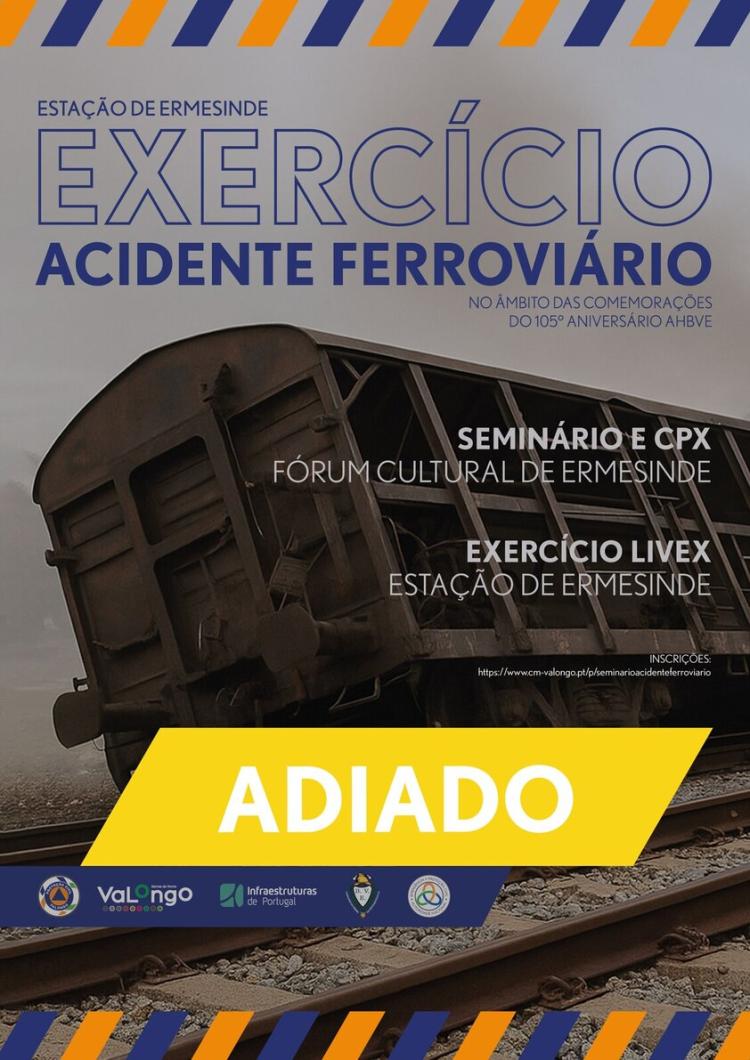 Exercício de simulacro de acidente ferroviário adiado