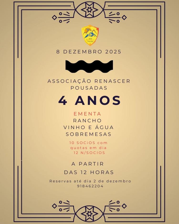 4.º Aniversário da Associação Renascer Pousadas