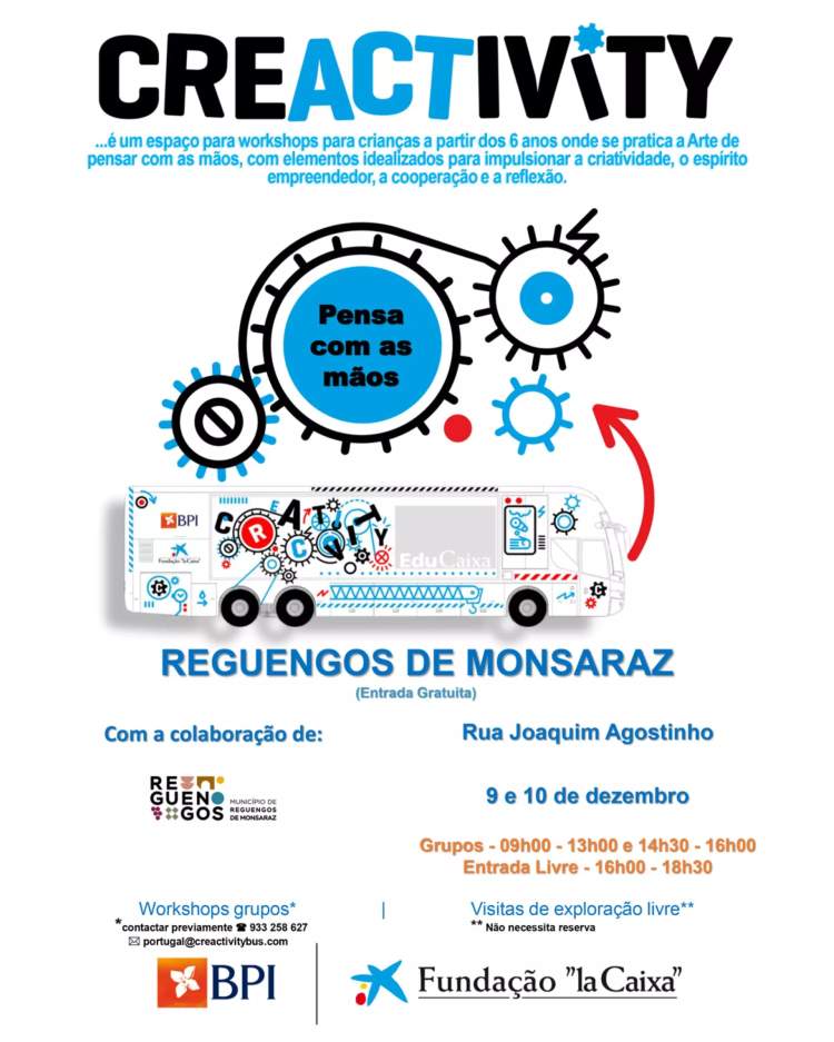 CREACTIVITYBUS – Workshop itinerante do BPI e da Fundação “la Caixa” em Reguengos de Monsaraz
