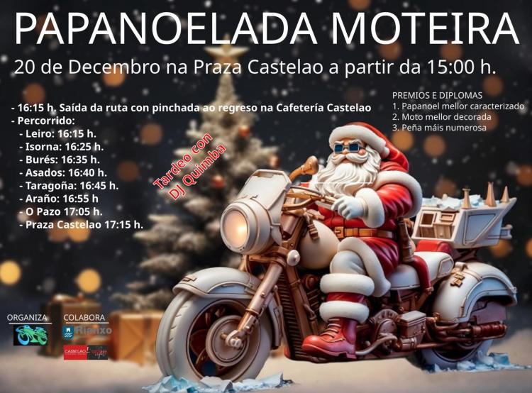 Papanoelada Moteira Rianxo (A Coruña). Organiza Motoclub JAS A TOPE