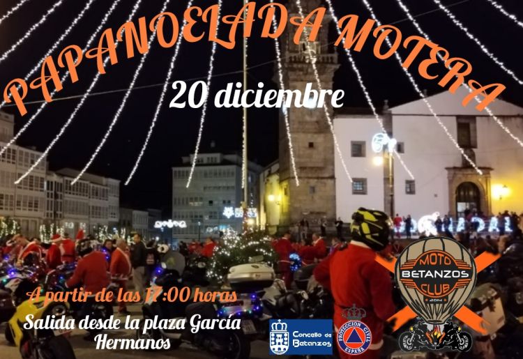 Papanoelada Motera Betanzos, A Coruña. Organiza Motoclub Betanzos