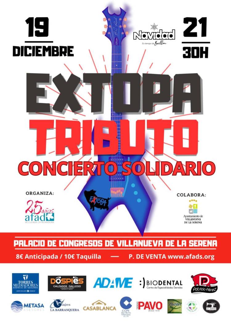 Concierto solidario 'Extopa Tributo' Organiza Afad Recuerda Extremadura