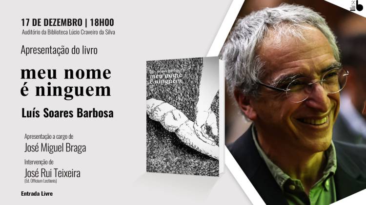 Apresentação do livro 'Meu Nome é Ninguém [Poesia]' de Luís Soares Barbosa.