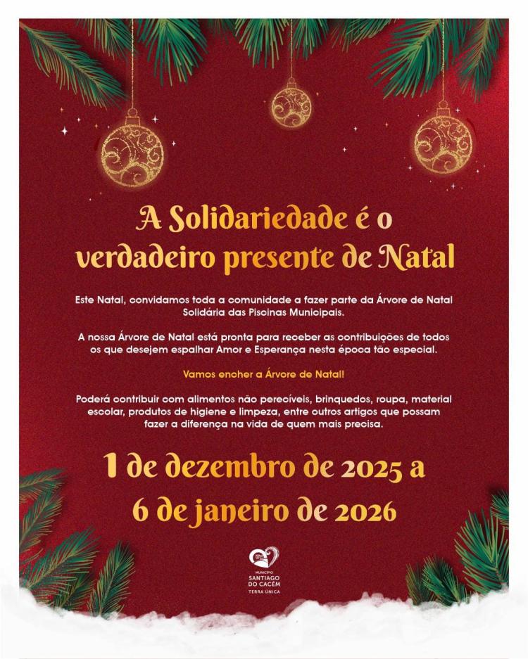 Árvore de Natal Solidária nas Piscinas Municipais