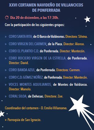 XXVI CERTAMEN NAVIDEÑO DE VILLANCICOS DE PONFERRADA