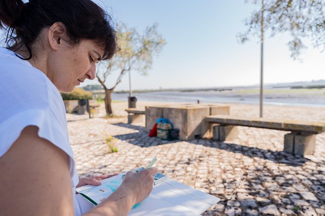 Inverno – Desenhar o Moinho em Monocromia: Diferentes Materiais de Cor Azul