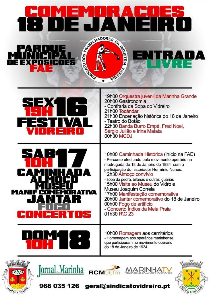92.º Aniversário da Revolta Operária Vidreira | 18 de Janeiro de 1934