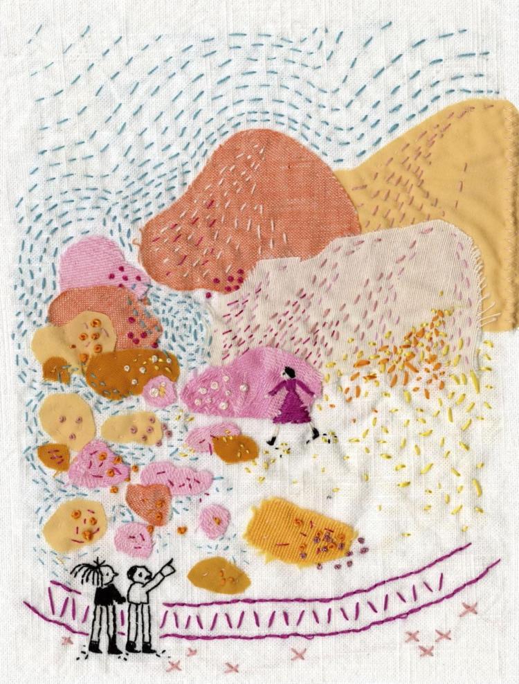 Arpilleras: creación de ilustracións con tecido e fío