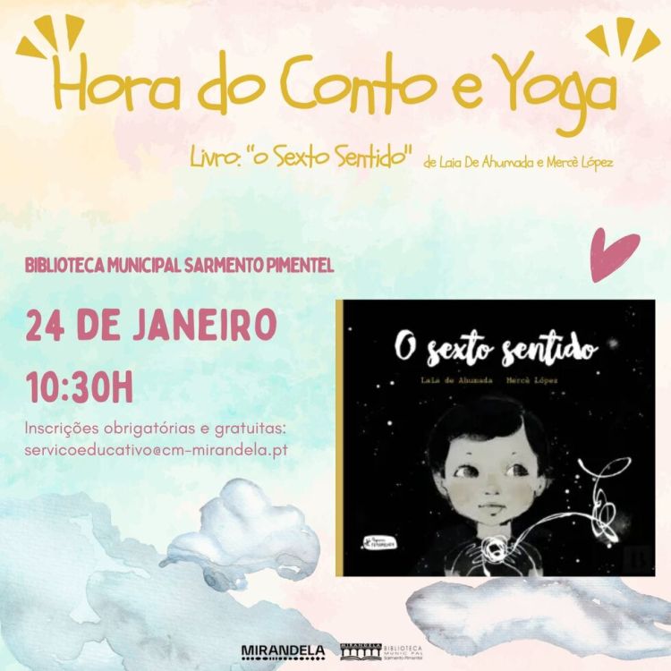 Hora do Conto e Yoga - janeiro 2026 | Biblioteca Municipal Sarmento Pimentel