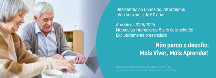 Universidade Sénior de Vila Franca de Xira abre novo período de matrículas: 5 a 16 de janeiro