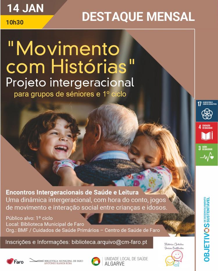 'Movimento com Histórias' - Projeto intergeracional para grupos de séniores e 1ºciclo 