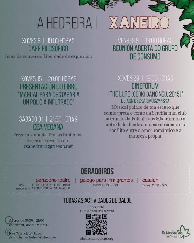 Actividades Xaneiro | A Hedreira