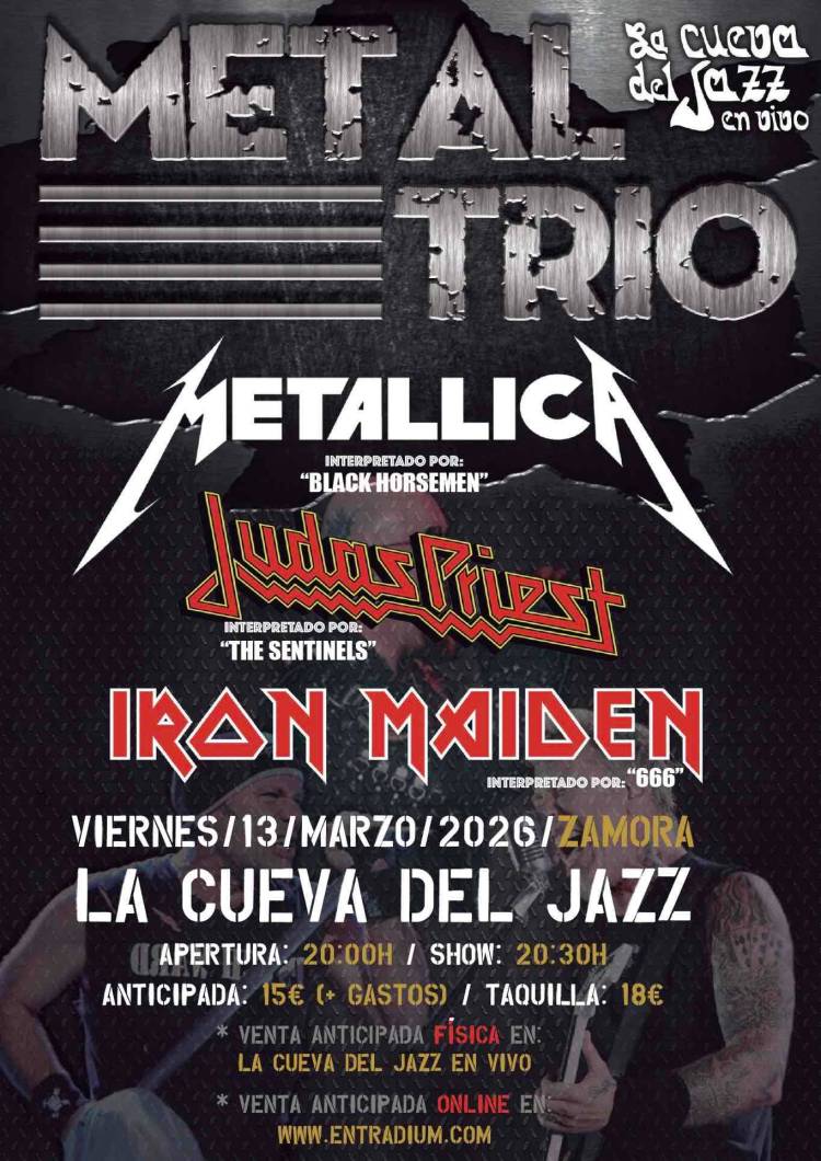 METAL TRÍO - Iron Maiden, Judas Priest & Metallica (Zamora)