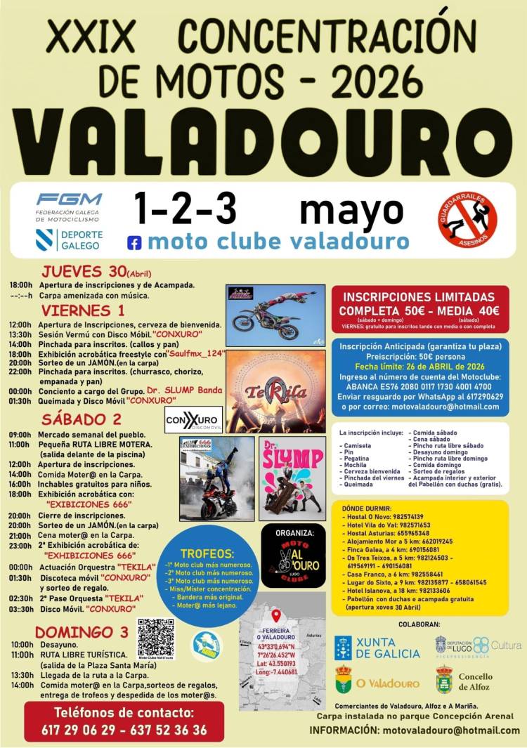 XXIX Concentración Motera Valadouro, Lugo. organiza Moto Clube Valadouro