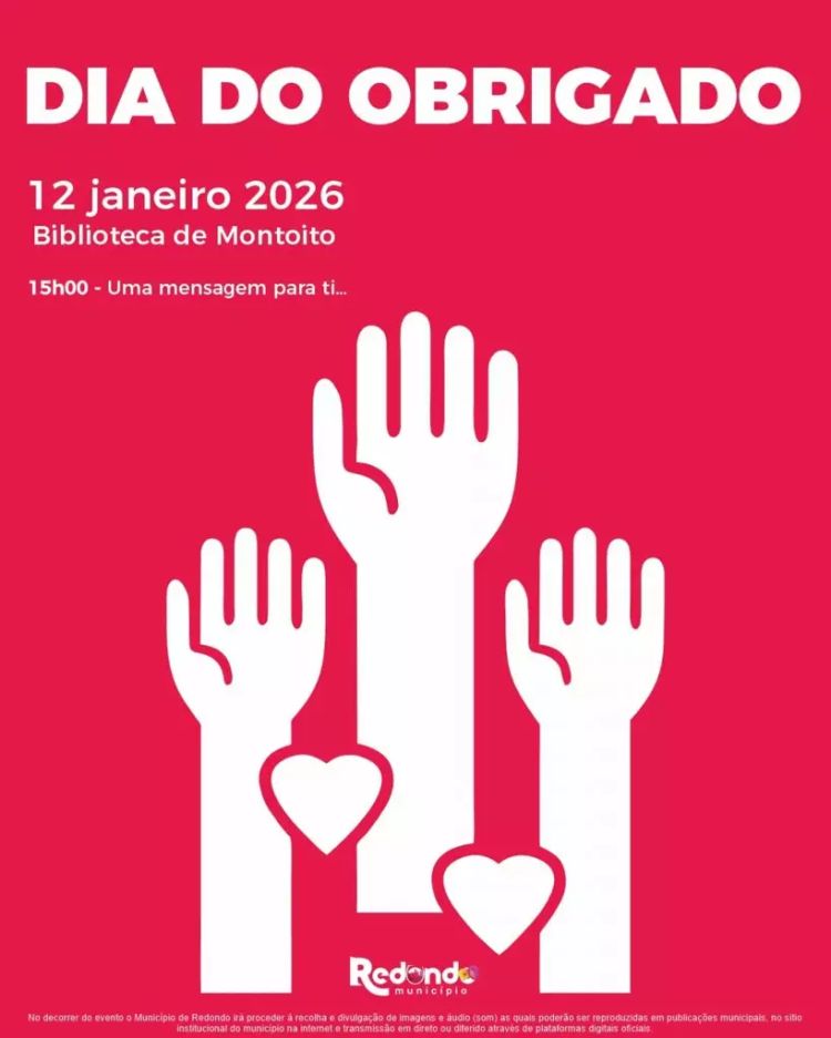 Dia do Obrigado | dia 12 de janeiro | 15h00 | Biblioteca de Montoito