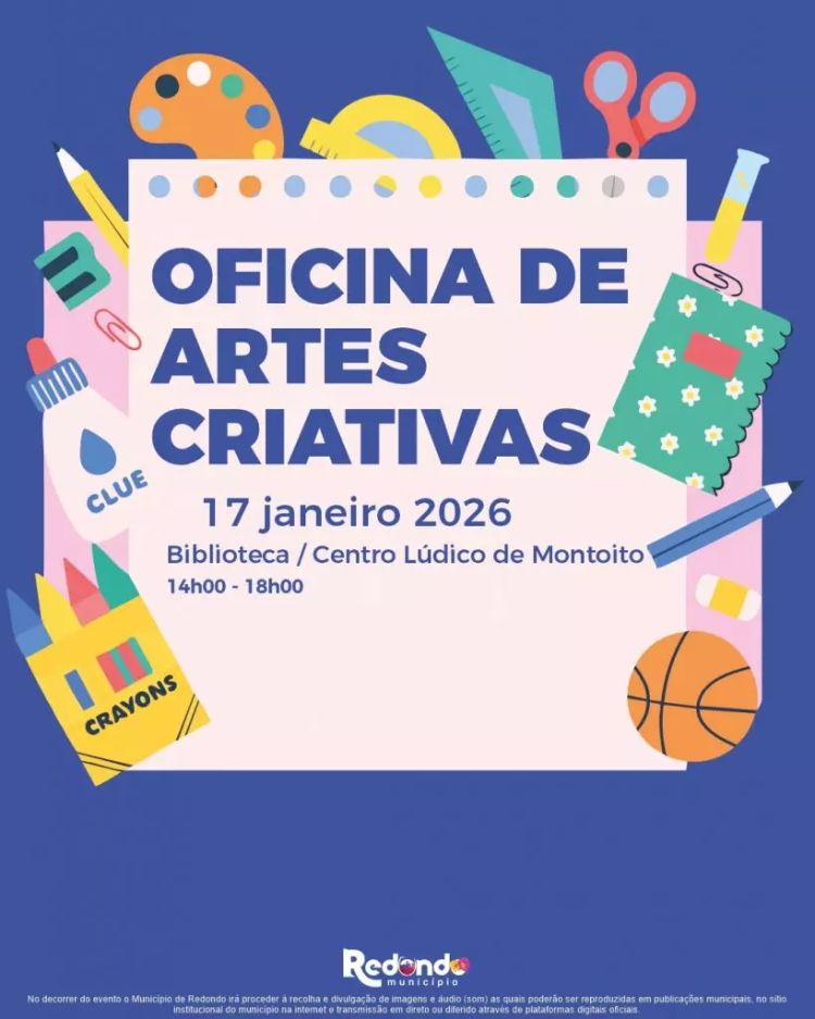 Oficina de Artes Criativas | 17 de janeiro | 14h00 | Biblioteca/ Centro Lúdico de Montoito