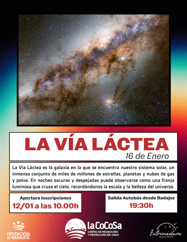 Observación de la Vía Láctea en Badajoz