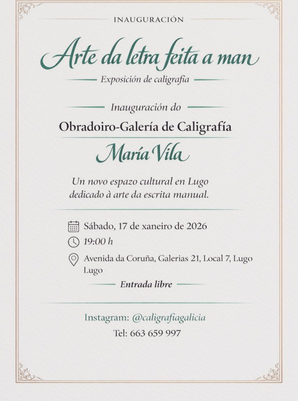 Inauguración | Obradoiro · Academia · Galería de Caligrafía e Lettering en Lugo
