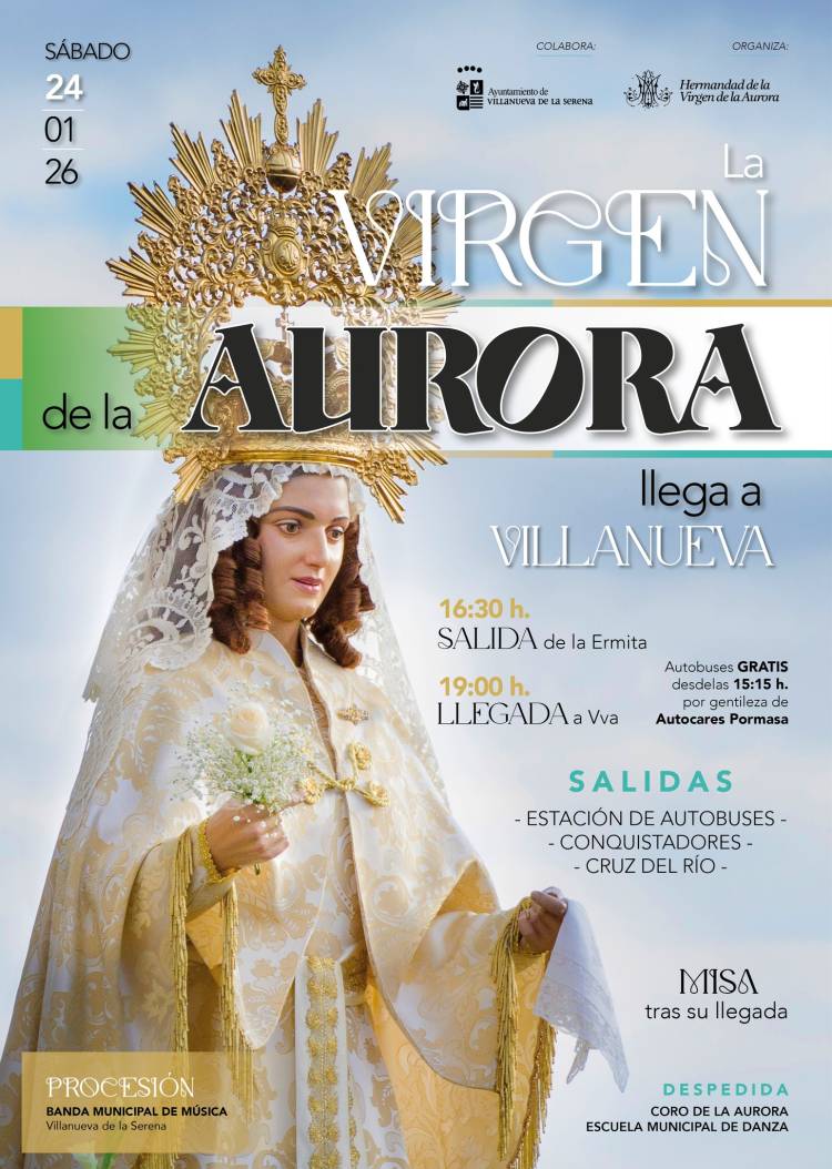 La Virgen de la Aurora llega a Villanueva de la Serena.