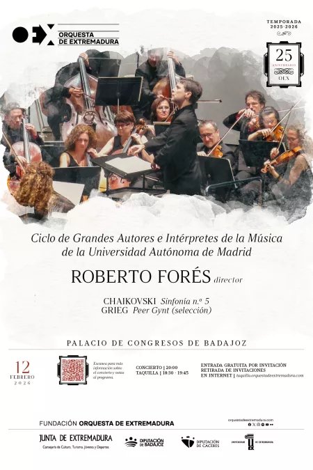 CONCIERTO DE LA ORQUESTA DE EXTREMADURA - GRANDES AUTORES E INTÉRPRETES DE LA MÚSICA
