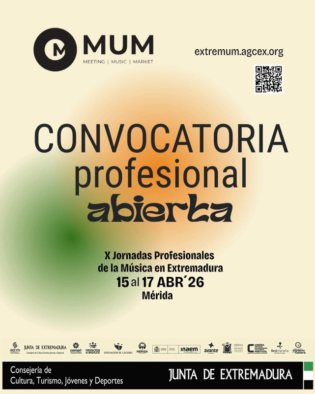 CONVOCATORIA PROFESIONAL ABIERTA | X Jornadas Profesionales de la Música en Extremadura 2026