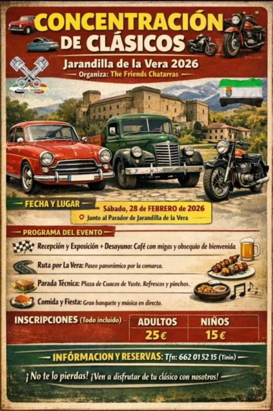 Concentración de Clásicos en Jarandilla de la Vera 2026
