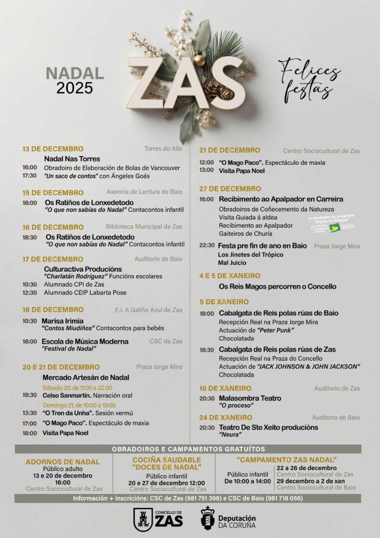 Programa do Nadal 2025 en Zas