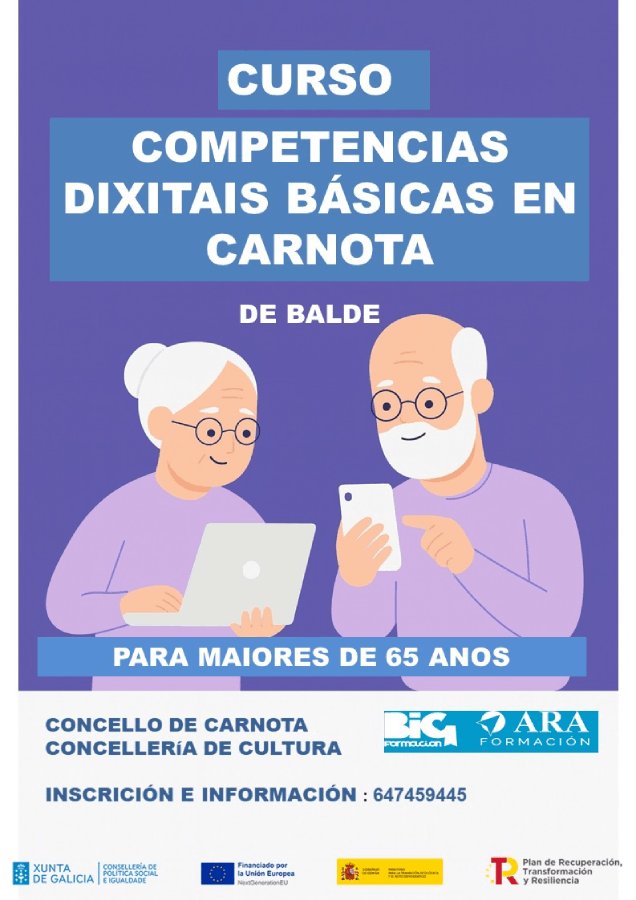 Curso de competencias dixitais básicas para maiores de 65 anos