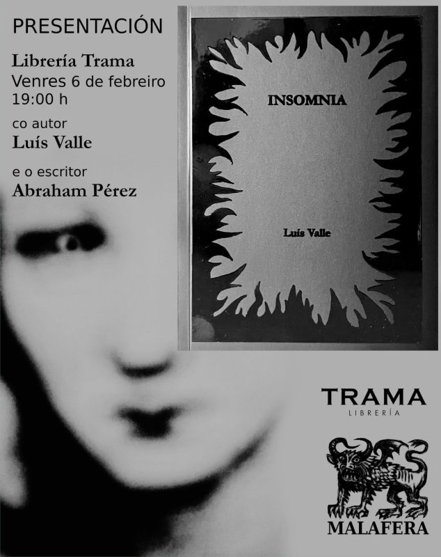 Presentación do libro 'Insomnia' de Luís Valle
