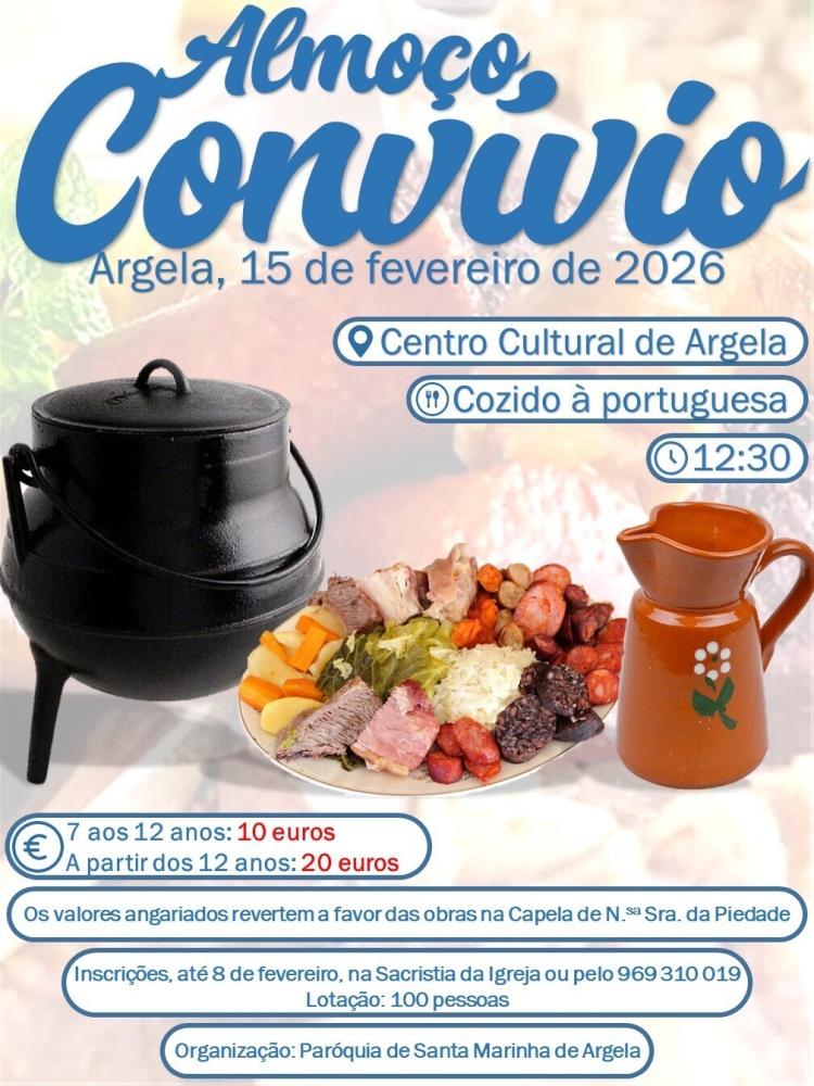 ALMOÇO CONVIVIO-COZIDO À PORTUGUESA -CENTRO CULTURAL DE ARGELA