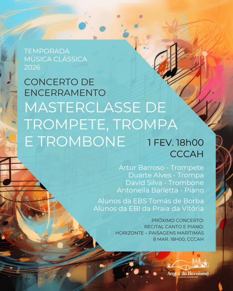 Concerto de encerramento da masterclass de trompete, trompa e trombone – Temporada de Música Clássica 2026