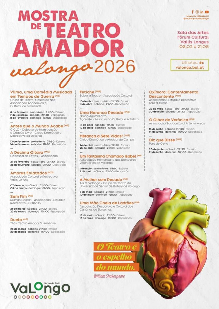 Mostra de Teatro Amador do Concelho de Valongo regressa em 2026